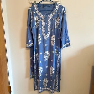 NEW Blue Handwork Kurta Set with elastic pant